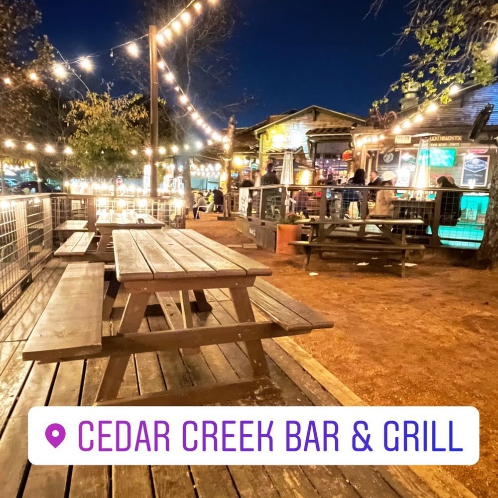 Cedar Creek - Outside seating by fire - Bars Near Me - Houston, Texas Cedar Creek - Outside seating by fire - Bars Near Me - Houston, Texas