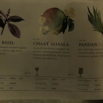 Mace - Menu (September 2022) - Cocktail Bars Near Me - New York, New York
