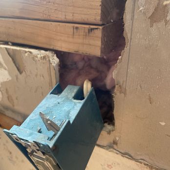 SS Construction - Left electrical outlets hanging out of the wall... Fire hazard - Decks & Railing Near Me