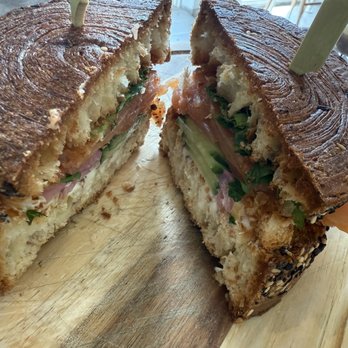 maman - everything croissant & salmon sandwich - Salad Near Me - South Miami, Florida maman - everything croissant & salmon sandwich - Salad Near Me - South Miami, Florida