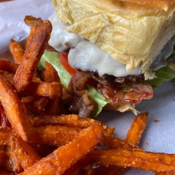 Hilo Burger Joint - California burger with sweet potato fries - Burgers Near Me - Hilo, Hawaii