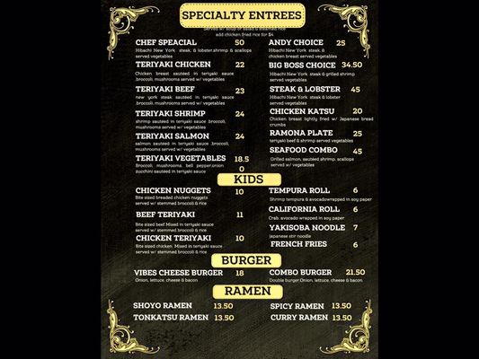 Menu photo 5 Vibes Sushi Bar And Grill Ramona, CA Menu photo 5 Vibes Sushi Bar And Grill Ramona, CA