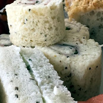 Halekulani Afternoon Tea - Assorted sandwiches (front - cucumber, center - watercress and ham, back - chicken and horseradish) - Tea Rooms Near Me - Honolulu, Hawaii