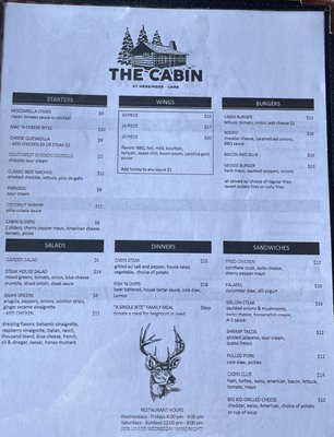 Menu photo 2 The Cabin Jeffersonville, NY Menu photo 2 The Cabin Jeffersonville, NY
