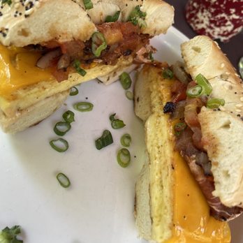 Veg Kitchen + Bar - Everything bagel with vegan egg - Vegan Near Me - Sacramento, California Veg Kitchen + Bar - Everything bagel with vegan egg - Vegan Near Me - Sacramento, California