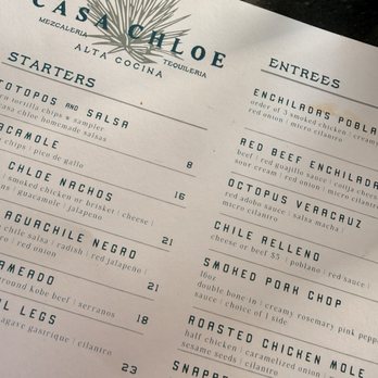 Casa Chloe - Menu - Bars Near Me - Fredericksburg, Texas Casa Chloe - Menu - Bars Near Me - Fredericksburg, Texas