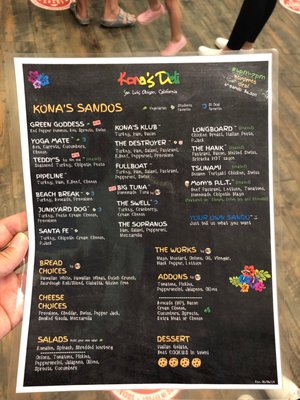 Menu photo 2 Kona's Deli San Luis Obispo, CA