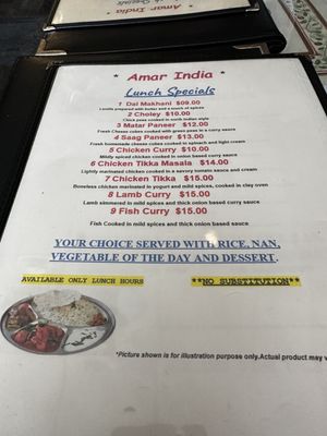 Menu photo 1 Amar India Restaurant Dayton, OH Menu photo 1 Amar India Restaurant Dayton, OH