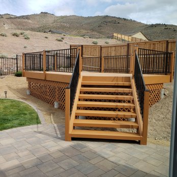 Prestige Construction - a view of a wooden deck and stairs - General Contractors Near Me - Sparks, Nevada Prestige Construction - a view of a wooden deck and stairs - General Contractors Near Me - Sparks, Nevada