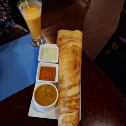 Dosa and mango lassi Dosa and mango lassi