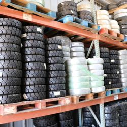 IFI Industrial Forklift - Solid forklift tires in stock at IFI Industrial Forklift, Pharr TX -- all sizes, indoor/outdoor use, ready for same-day pickup.