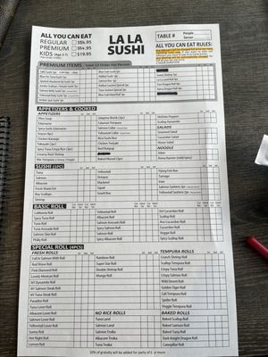 Menu photo 1 LA LA Sushi Los Angeles, CA Menu photo 1 LA LA Sushi Los Angeles, CA
