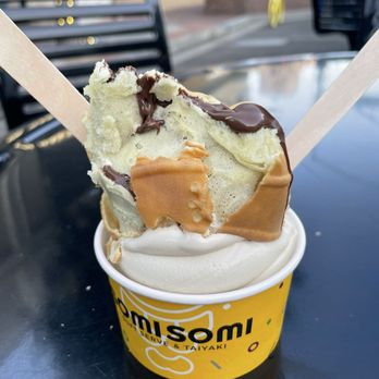 Somisomi - Upside down ahboong with nutella filling and Earl Grey soft serve...almost forgot to take a photo - Ice Cream & Frozen Yogurt Near Me - San Mateo, California Somisomi - Upside down ahboong with nutella filling and Earl Grey soft serve...almost forgot to take a photo - Ice Cream & Frozen Yogurt Near Me - San Mateo, California