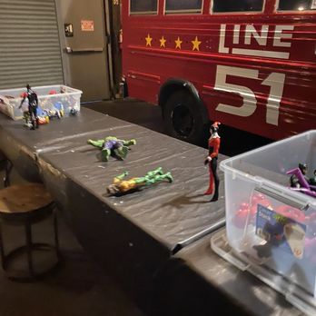 Line 51 Brewing - Family Friday - they had some awesome figurines out for play - Breweries Near Me - Oakland, California