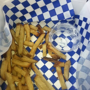 Adonis - Chicken wrap w/fries! The garlic sauce is so good as u can see. Sammy, the owner was so nice and personable! got to check it out - Mediterranean Near Me - Laguna Beach, California