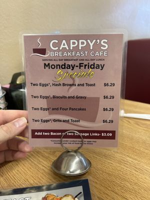 Menu photo 6 Cappy's Breakfast Cafe Tucson, AZ