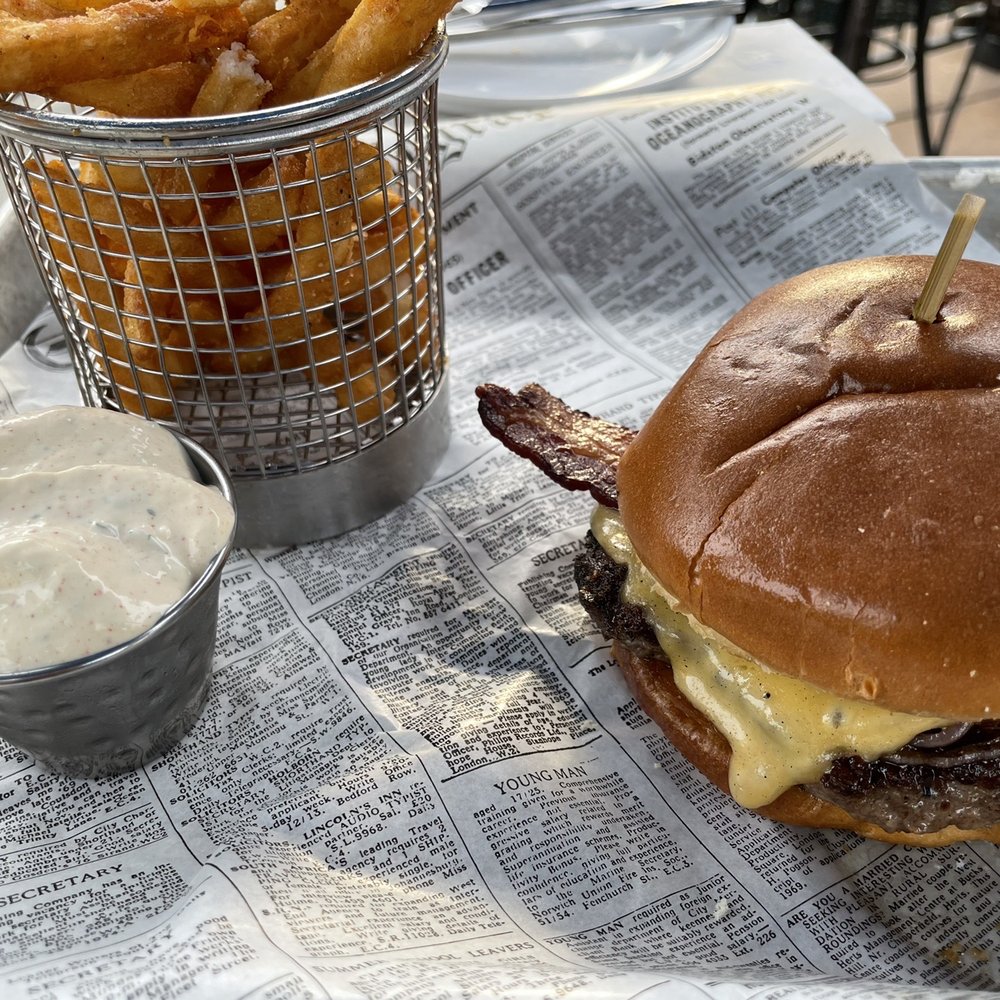 Mad Cow - The Wrangler with fries (seasoned sour cream upgraded) - Burgers Near Me - Eagan, Minnesota Mad Cow - The Wrangler with fries (seasoned sour cream upgraded) - Burgers Near Me - Eagan, Minnesota