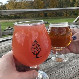 two glasses of beer
