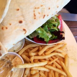 Ouzeria - The double-skewer lamb souvlaki with aioli, tzatziki, salad and shoestrings!