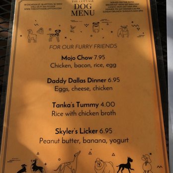 The Cottage - Doggie menu - Cafes Near Me - Bluffton, South Carolina The Cottage - Doggie menu - Cafes Near Me - Bluffton, South Carolina