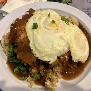 808 Grindz Cafe - Corn Beef Loco Moco with Fried Rice - Cafes Near Me - Lahaina, Hawaii