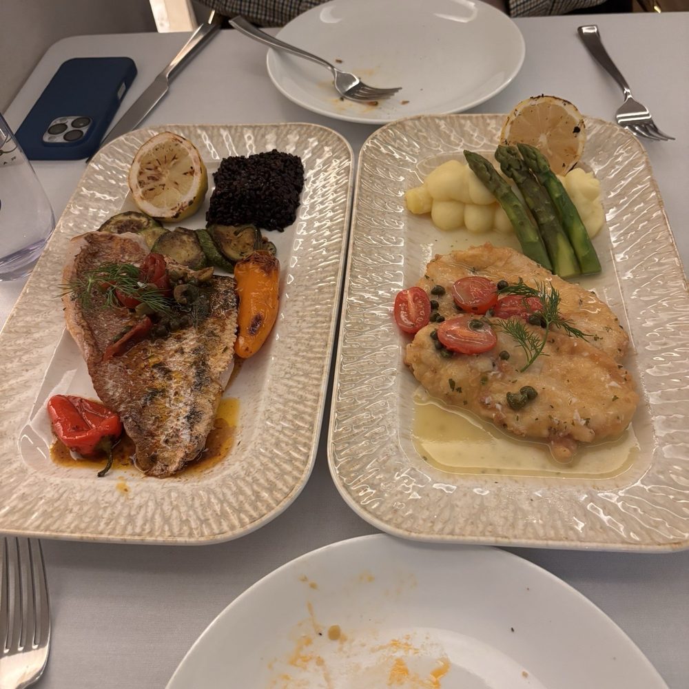 Red snapper and chicken piccata Red snapper and chicken piccata