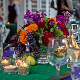 Reception flowers in jewel tones for our Indian wedding Reception flowers in jewel tones for our Indian wedding