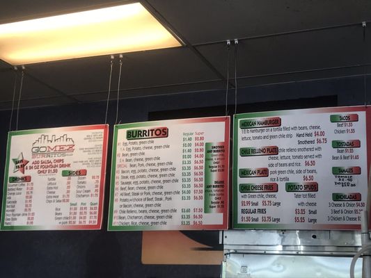 Menu photo 5 Gomez Burritos Denver, CO