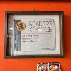 El Sol King Pollo - Looks like they've won awards