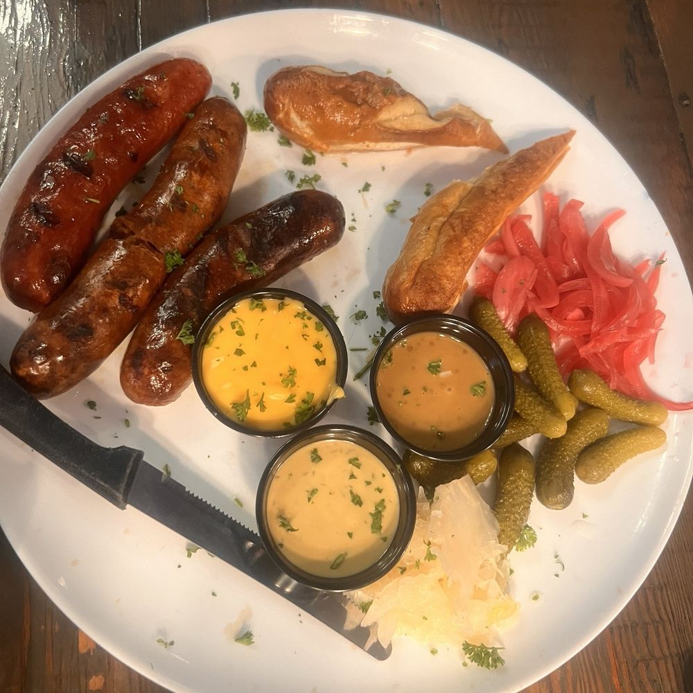 Solvang Brewing Company - X platter sausages - Breweries Near Me - Solvang, California Solvang Brewing Company - X platter sausages - Breweries Near Me - Solvang, California