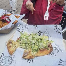 Waffles fried and chicken Caesar salad pizza Waffles fried and chicken Caesar salad pizza