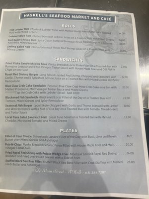 Menu photo 1 Haskell's Seafood Market and Cafe Westhampton Beach, NY