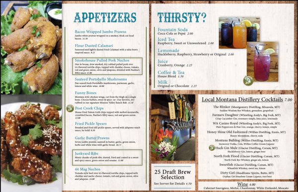 Menu photo 3 Post Creek Steak & Tap House St Ignatius, MT