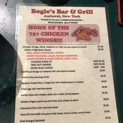 Bogie's Bar - Menu