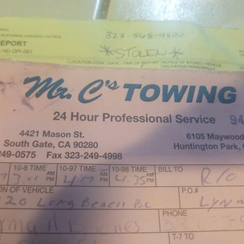 Mr C's Towing - Towing Near Me - South Gate, California