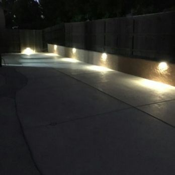 LED Landscape Lighting - Retaining wall Down lights - Electricians Near Me