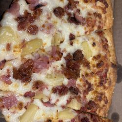 Jays New York Pizza & Grill - Hawaiian pizza with pineapple and bacon.