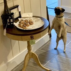 Perch Home and Garden - Upclycled Vintage Table and the adorable Minky