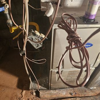 American Comfort - This is a brand new unit that they installed in our basement. This is the way it was left. The electrical is just left in this condition. - Heating & Air Conditioning/HVAC Near Me - Winder, Georgia American Comfort - This is a brand new unit that they installed in our basement. This is the way it was left. The electrical is just left in this condition. - Heating & Air Conditioning/HVAC Near Me - Winder, Georgia