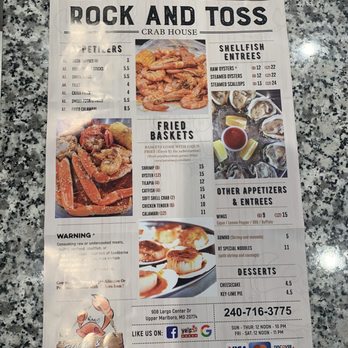 Rock & Toss Crab House - Menu - Seafood Near Me - Upper Marlboro, Maryland Rock & Toss Crab House - Menu - Seafood Near Me - Upper Marlboro, Maryland