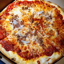 Sausage and onion pizza