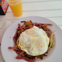 Cornbeef hash and eggs
