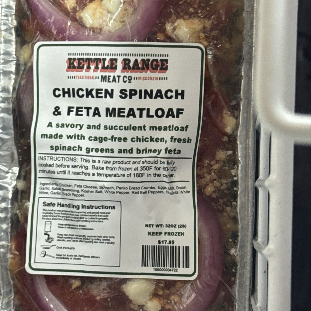 Kettle Range Meat Co - Chicken, Feta & Spinach Meatloaf - Butcher Near Me - Milwaukee, Wisconsin Kettle Range Meat Co - Chicken, Feta & Spinach Meatloaf - Butcher Near Me - Milwaukee, Wisconsin