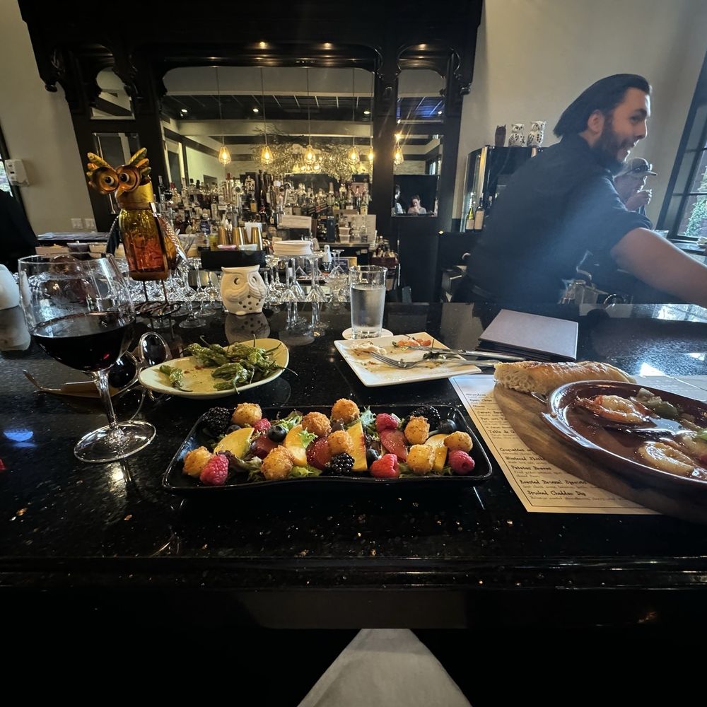 Mochuelo - Gambas Al Ajillo and seasonal salad w goat cheese - Tapas/Small Plates Near Me - Fresno, California Mochuelo - Gambas Al Ajillo and seasonal salad w goat cheese - Tapas/Small Plates Near Me - Fresno, California