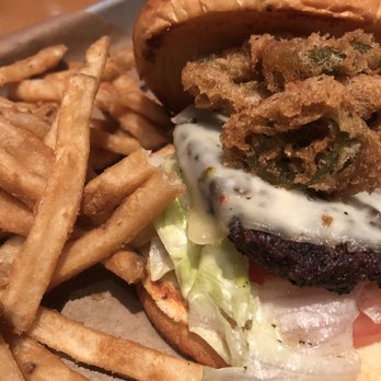 BJ's Restaurant & Brewhouse - Crispy jalapeños burger - Pizza Near Me - Mesquite, Texas