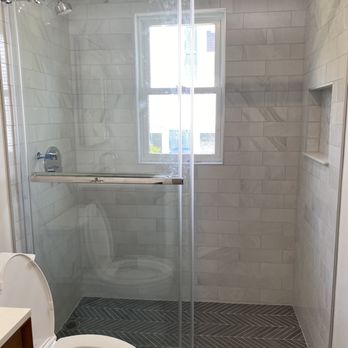 Roma Tile - Tiles from Roma on bathroom floor, shower floor, shower walls, and niche. - Building Supplies Near Me - Watertown, Massachusetts