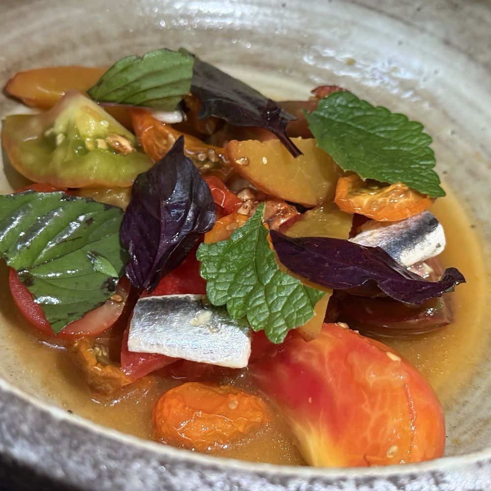 Crown Shy - Tomato, peach, anchovy - New American Near Me - New York, New York