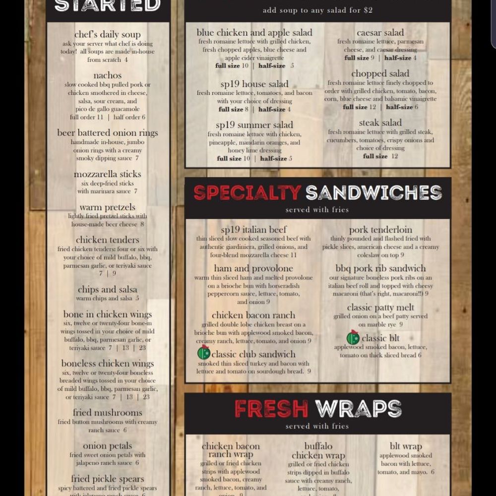 SP19 - Menu - American Near Me - De Motte, Indiana