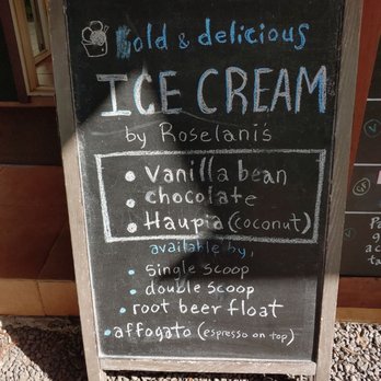 Hana Harvest Cafe - Ice cream sign. - Coffee & Tea Near Me - Hana, Hawaii Hana Harvest Cafe - Ice cream sign. - Coffee & Tea Near Me - Hana, Hawaii