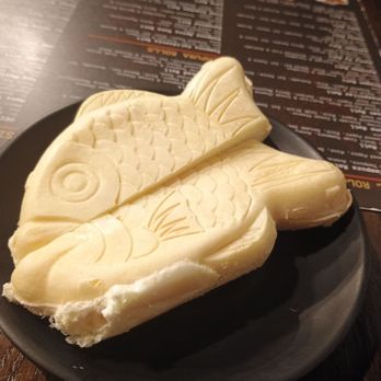 Yoshi Mame - Samango, it's ice cream and strawberry inside a big fish shaped wafer. - Sushi Bars Near Me - Albuquerque, New Mexico